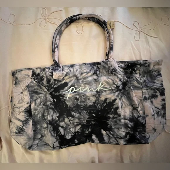 VS Pink Tie Dye Swirl Zip XL Tote Bag - Picture 7 of 10